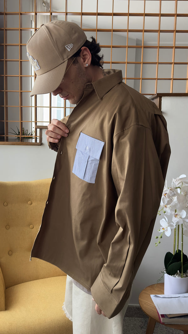 Shirt Double Tobacco Righe Asensyo