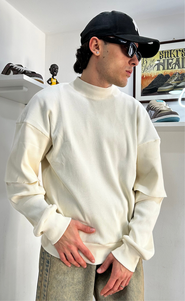 Double Longsleeve Ribs Cream